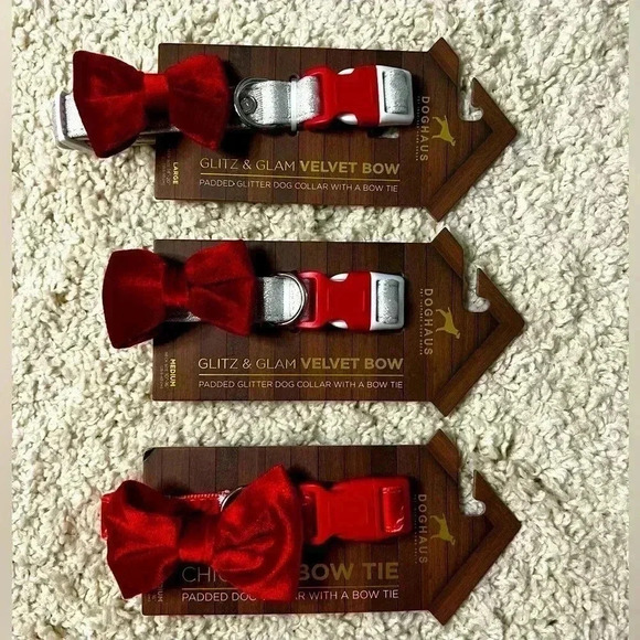 doghause Other - LOT OF 3 HOLIDAY DOG COLLARS NWT 2 M 1 LG NWT
